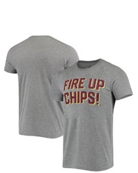 HOMEFIELD Heathered Gray Cent Michigan Chippewas Vintage Fire Up Chips Tri Blend T Shirt