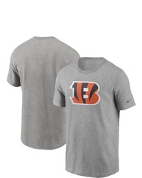 Nike Heathered Gray Cincinnati Bengals Primary Logo T Shirt