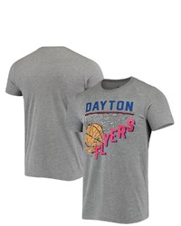 HOMEFIELD Heathered Gray Dayton Flyers Vintage Basketball Tri Blend T Shirt