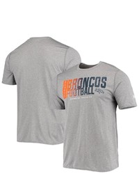 New Era Heathered Gray Denver Broncos Combine Authentic Game On T Shirt