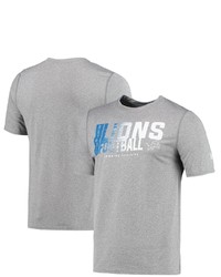 New Era Heathered Gray Detroit Lions Combine Authentic Game On T Shirt