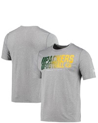 New Era Heathered Gray Green Bay Packers Combine Authentic Game On T Shirt