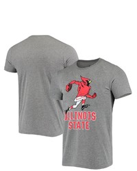 HOMEFIELD Heathered Gray Illinois State Redbirds Vintage Reggie Football Tri Blend T Shirt