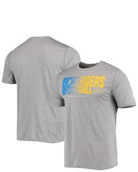 New Era Heathered Gray Los Angeles Chargers Combine Authentic Game On T Shirt