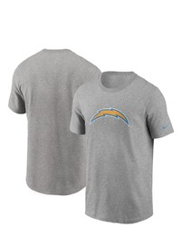 Nike Heathered Gray Los Angeles Chargers Primary Logo T Shirt