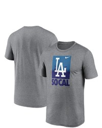 Nike Heathered Gray Los Angeles Dodgers Local Logo Legend T Shirt In Heather Gray At Nordstrom