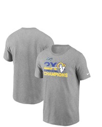 Nike Heathered Gray Los Angeles Rams 2 Time Super Bowl Champions T Shirt In Heather Gray At Nordstrom