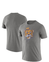 Nike Heathered Gray Lsu Tigers Old School Logo Tri Blend T Shirt In Heather Gray At Nordstrom