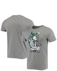 HOMEFIELD Heathered Gray Michigan State Spartans Vintage 1960s Football Fan Tri Blend T Shirt