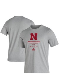 adidas Heathered Gray Nebraska Huskers Sideline Locker Tag Creator Roready T Shirt In Heather Gray At Nordstrom