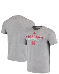 adidas Heathered Gray Nebraska Huskers Sideline Rush T Shirt In Heather Gray At Nordstrom