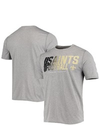 New Era Heathered Gray New Orleans Saints Combine Authentic Game On T Shirt