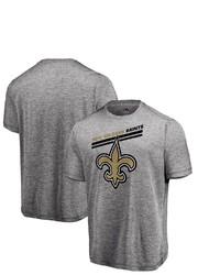 Majestic Heathered Gray New Orleans Saints Showtime Pro Grade Cool Base T Shirt