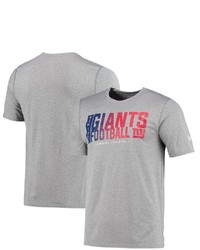 New Era Heathered Gray New York Giants Combine Authentic Game On T Shirt In Heather Gray At Nordstrom