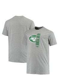 New Era Heathered Gray New York Jets Big Tall 2 Hit T Shirt
