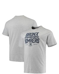 PROFILE Heathered Gray New York Yankees Big Tall Hometown Collection The Bomber T Shirt