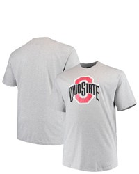 PROFILE Heathered Gray Ohio State Buckeyes Big Tall Lockup T Shirt In Heather Gray At Nordstrom