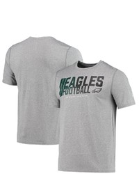 New Era Heathered Gray Philadelphia Eagles Combine Authentic Game On T Shirt