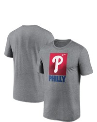 Nike Heathered Gray Philadelphia Phillies Local Logo Legend T Shirt In Heather Gray At Nordstrom