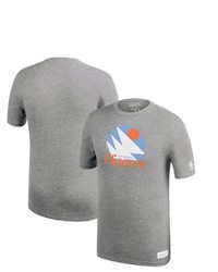 Mitchell & Ness Heathered Gray San Diego Clippers Hardwood Classics Throwback Logo Tri Blend T Shirt