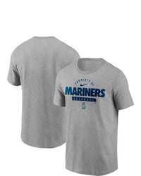 Nike Heathered Gray Seattle Mariners Primetime Property Of Practice T Shirt