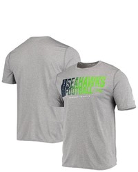 New Era Heathered Gray Seattle Seahawks Combine Authentic Game On T Shirt