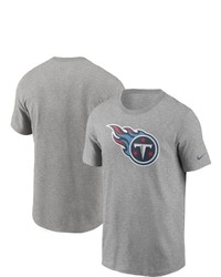 Nike Heathered Gray Tennessee Titans Primary Logo T Shirt