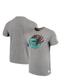 Mitchell & Ness Heathered Gray Vancouver Grizzlies Hardwood Classics Throwback Logo Tri Blend T Shirt In Heather Gray At Nordstrom