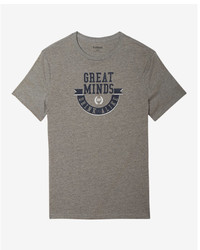 Express Heathered Great Minds Drink Alike Crew Neck Graphic Tee