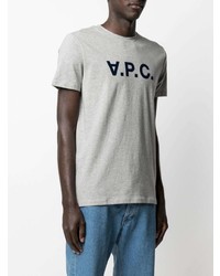 A.P.C. Inverted Velvet Logo T Shirt