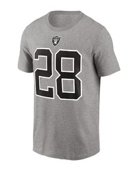 Nike Josh Jacobs Gray Las Vegas Raiders Name Number T Shirt