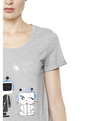 Karl Lagerfeld Karl Choupette Robot Cotton T Shirt