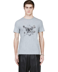 Kris Van Assche Krisvanassche Heather Grey Cotton Printed T Shirt