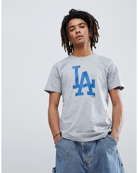 New Era La Dodgers T Shirt With Large Logo In Grey
