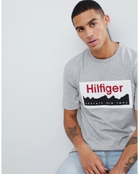 Tommy Hilfiger Label Fashion Slim Fit T Shirt In Grey Marl