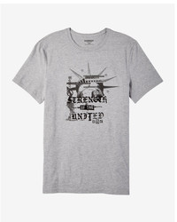 Express Lady Liberty Strength Cotton Crew Neck Graphic Tee