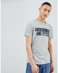 Abercrombie & Fitch Legacy Applique Script Logo T Shirt In Grey
