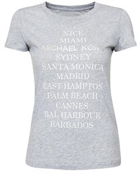 ChicNova Light Grey Letter Print T Shirt