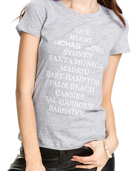 ChicNova Light Grey Letter Print T Shirt