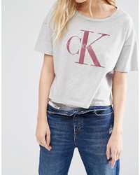 Calvin Klein Logo Boxy Cropped T Shirt