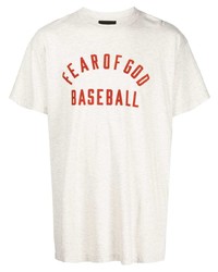 Fear Of God Logo Print Baseball Short Sleeve T Shirt