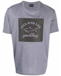 Paul & Shark Logo Print Cotton T Shirt