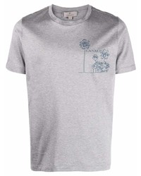 Canali Logo Print Cotton T Shirt