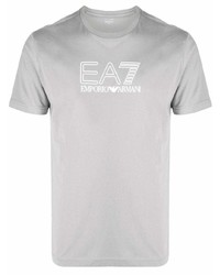 Ea7 Emporio Armani Logo Print Cotton T Shirt