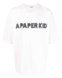 a paper kid Logo Print Cotton T Shirt