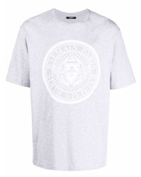 Balmain Logo Print Crewneck T Shirt