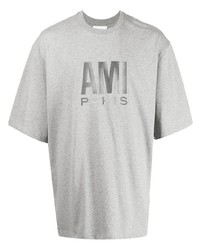 Ami Paris Logo Print Drop Shoulder T Shirt