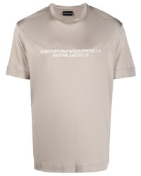 Emporio Armani Logo Print Lyocell Blend T Shirt