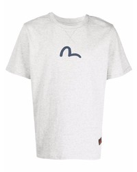 Evisu Logo Print Round Neck T Shirt