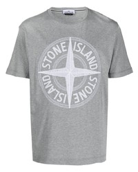 Stone Island Logo Print Short Sleeved T Shirt